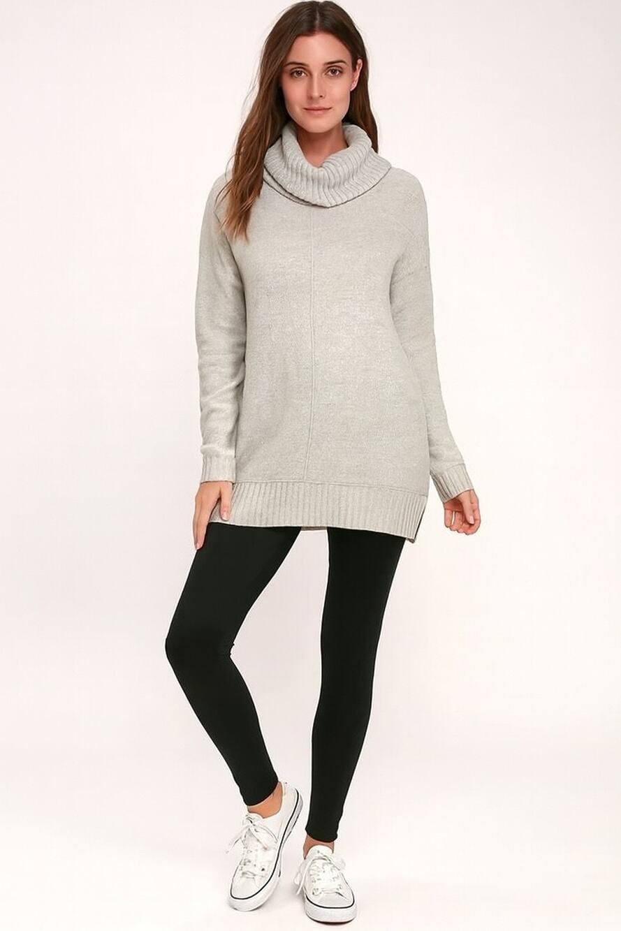 Lulu’s Womens XS Sage Green Autumn Daze Cowl Neck Tunic Sweater Long Sleeve NWT